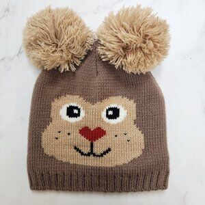 Baby Knit Beanie Winter Hat Brown Teddy Bear Baby Boys 0-12 Months